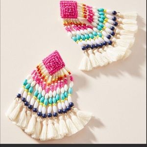 NWT Anthro BaubleBar Rosa Fringed Drop Earrings